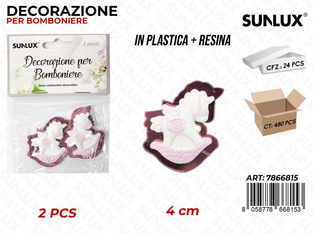 Sunlux Dec. Bomb. Resina Baby Girl 2PCS 4CM