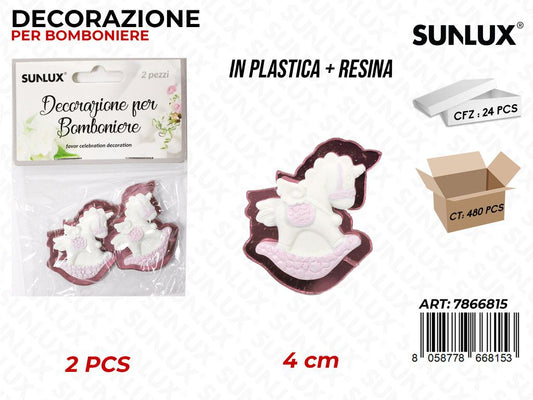 Sunlux Dec. Bomb. Resina Baby Girl 2PCS 4CM