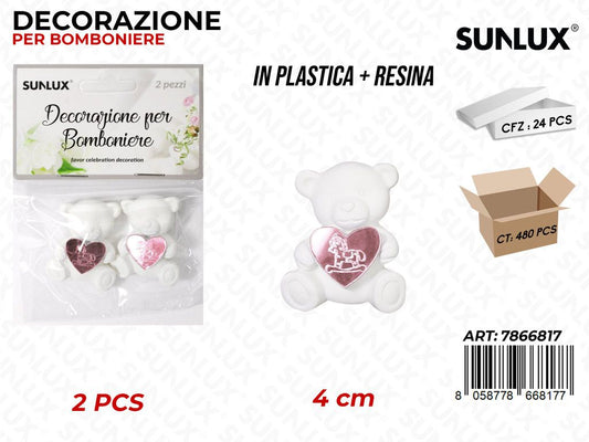Sunlux Dec. Bomb. Resina Baby Girl 2PCS 4CM