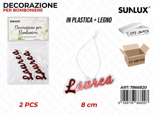 Sunlux Dec. Bomb. Laurea 2PCS 8CM