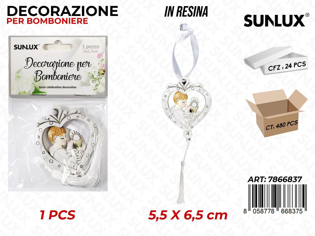 Sunlux Dec. Bomb. Resina Comunione 5.5*6.5CM