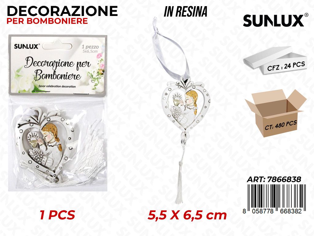 Sunlux Dec. Bomb. Resina Comunione 5.5*6.5CM