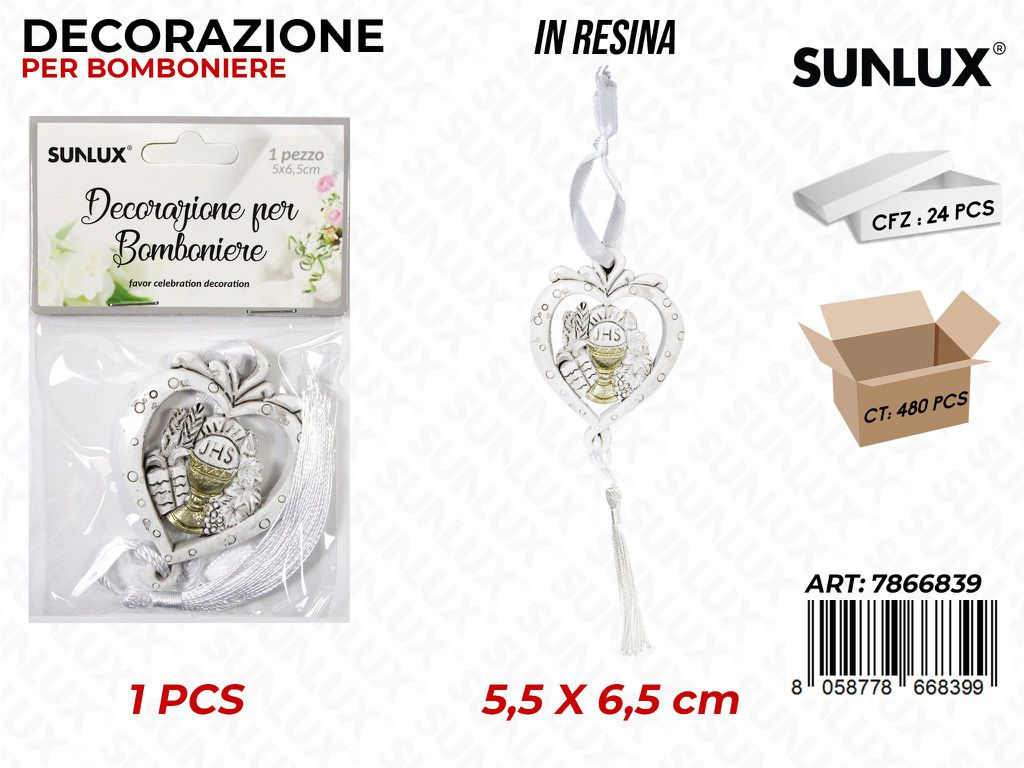 Sunlux Dec. Bomb. Resina Comunione 5.5*6.5CM