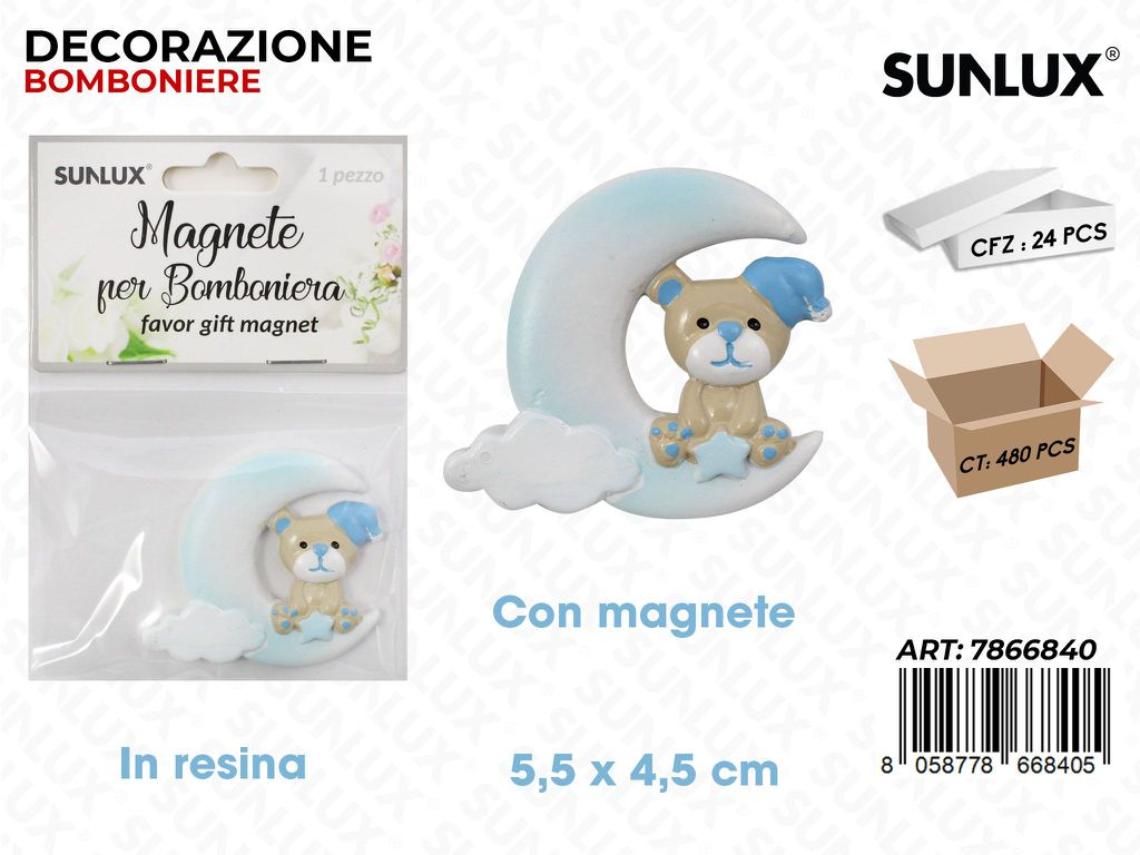 Sunlux Magnete Bomb. in Resina Cel. 5.5*4.5CM