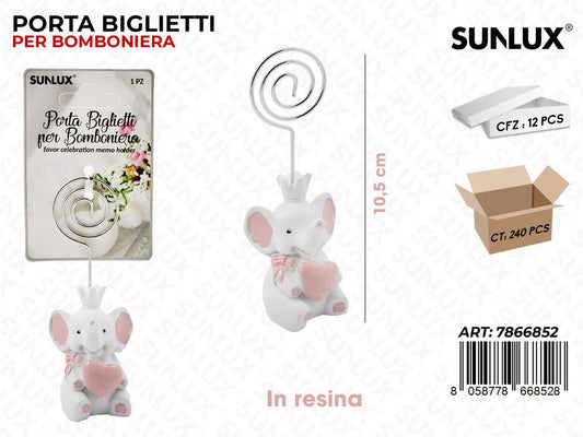 Sunlux P.biglietti Bomb. in Resina Rosa 10.5CM