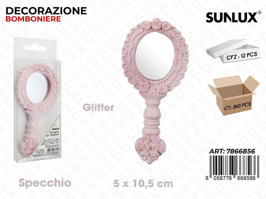 Sunlux Specchio Dec. Bomb. Rosa Glit. 5*10.5CM