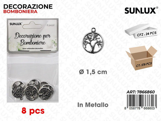 Sunlux Dec. Bomb. in Metallo 8PCS D.1.5CM