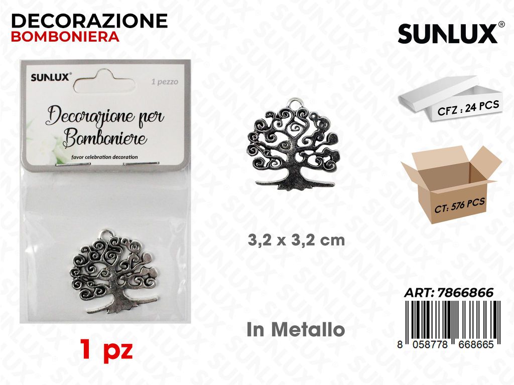 Sunlux Dec. Bomb. in Metallo 3.2*3.2CM