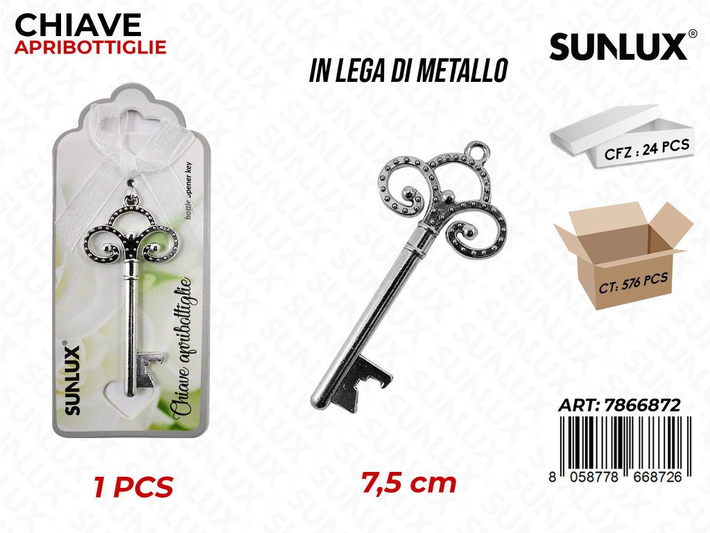 Sunlux Chiave Apribottiglie Metallo 7.5CM