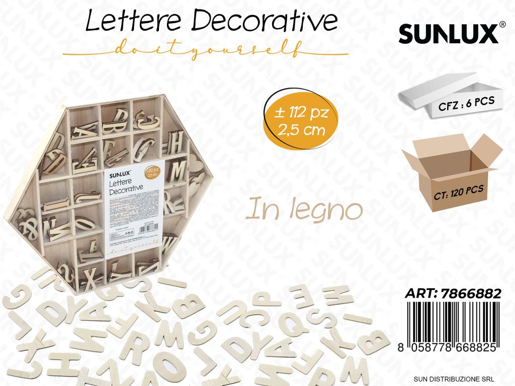 Lettere Dec. in Legno 2.5CM 112PCS