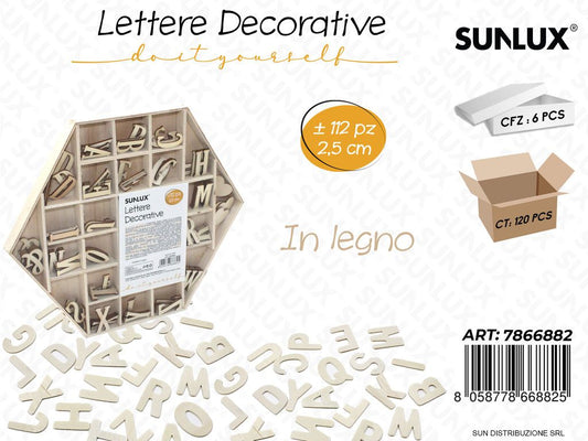 Lettere Dec. in Legno 2.5CM 112PCS