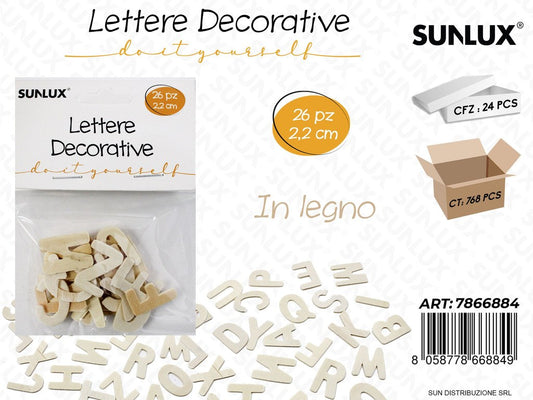 Lettere Dec. in Legno 2.2CM 26PCS