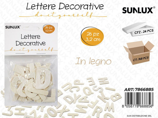 Lettere Dec. in Legno 3.2CM 26PCS