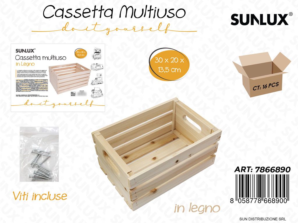 Cassetta in Legno Multiuso 30*20*13.5CM
