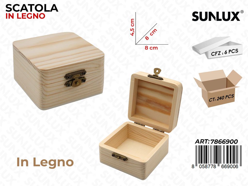 Scatola in Legno 8*8*4.5CM