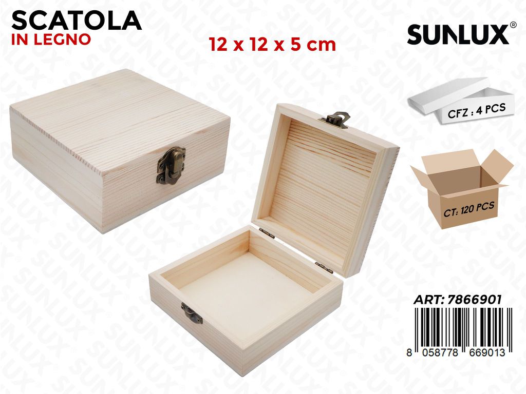 Scatola Legno 12*12*5CM / Pz da 4