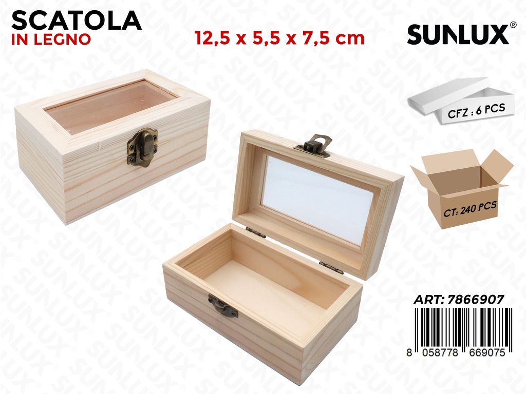 Scatola Legno 12.5*5.5*7.5CM