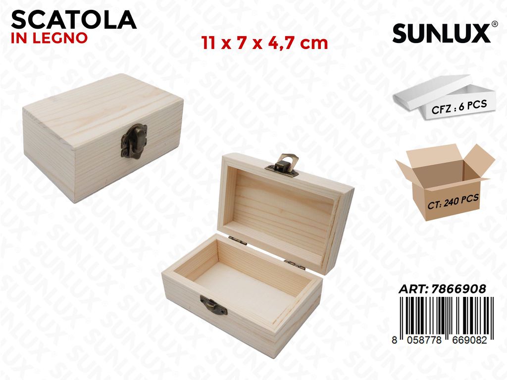 Scatola Legno 11*7*4.7CM Pz/da 6CFZ