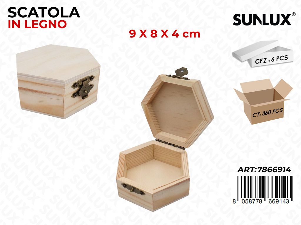 Sunlux Scatola in Legno 9*8*4CM