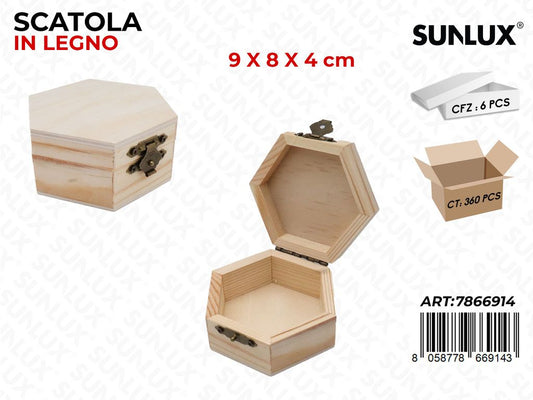 Sunlux Scatola in Legno 9*8*4CM
