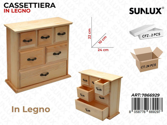 Cassettiera di Legno 24*10*22CM