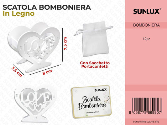Scatola Bomboniera in Legno Love