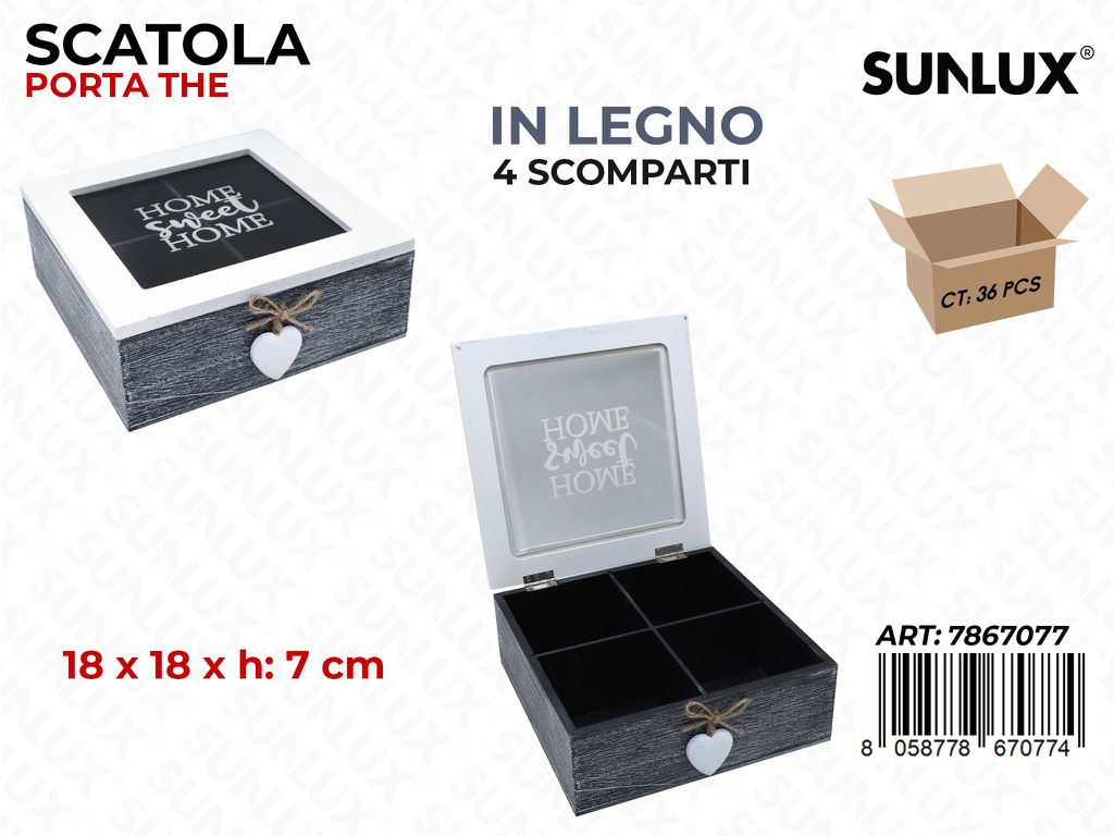 Sunlux Scatola Porta The 4SCOMP. 18*7*18CM