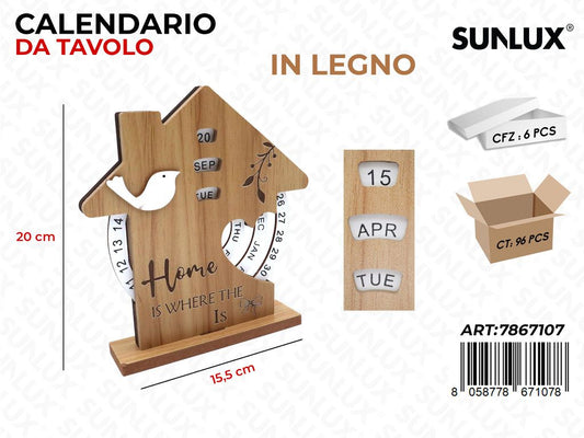 Sunlux Calendario da Tav. Legno 15.5*20CM