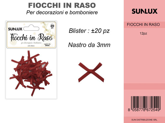 Fiocchi in Raso 20PC-3MM Bordeaux
