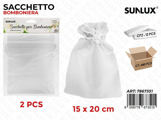 Sunlux Sacchetto Bomb. Bia. 2PCS 15*20CM