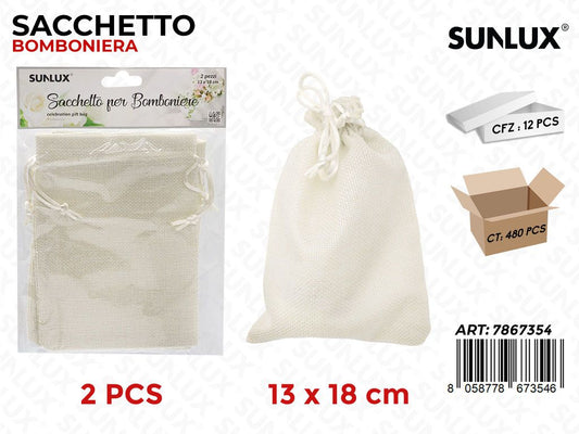 Sunlux Sacchetto Bomb. Beige 2PCS 13*18CM