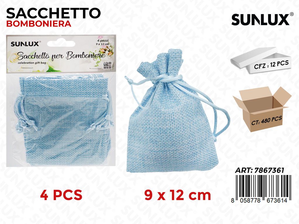 Sunlux Sacchetto Bomb. Cel. 4PCS 9*12CM