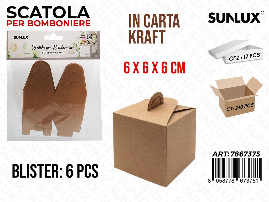 Sunlux Scatola Bomb. Kraft 6PCS 6*6*6CM