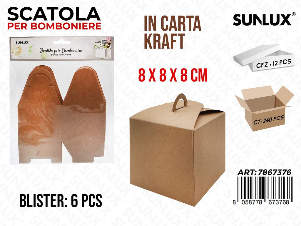 Sunlux Scatola Bomb. Kraft 6PCS 8*8*8CM