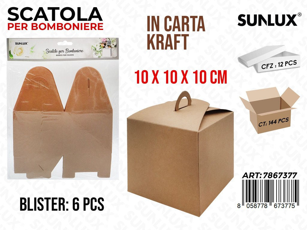 Sunlux Scatola Bomb. Kraft 6PCS 10*10*10CM