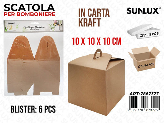 Sunlux Scatola Bomb. Kraft 6PCS 10*10*10CM