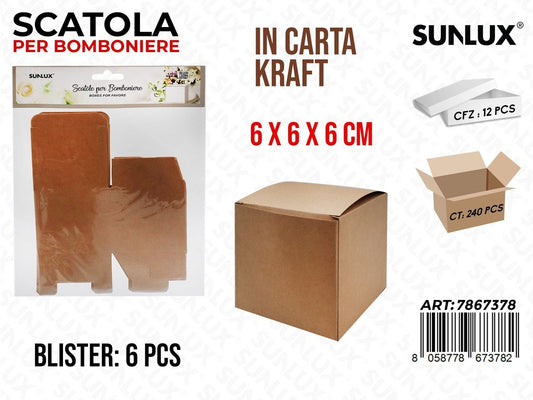 Sunlux Scatola Bomb. Kraft 6PCS 6*6*6CM