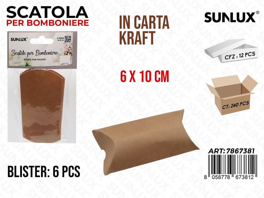 Sunlux Scatola Bomb. Kraft 6PCS 6*10CM