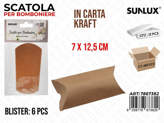 Sunlux Scatola Bomb. Kraft 6PCS 7*12.5CM