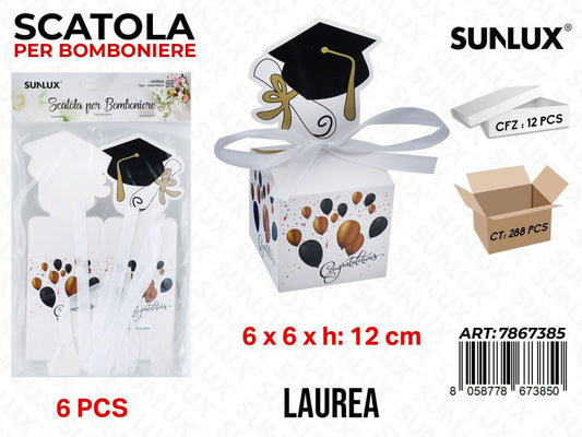 Sunlux Scatola Bomb. Laurea Carta 6PCS 6*6*12CM