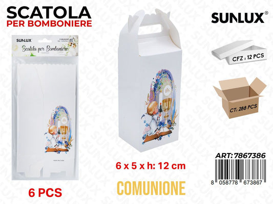 Sunlux Scatola Bomb. Comunione Carta 6PCS 6*5*12CM