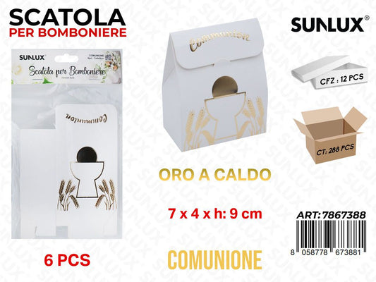 Sunlux Scatola Bomb. Comunione Carta 6PCS 7*4*9CM