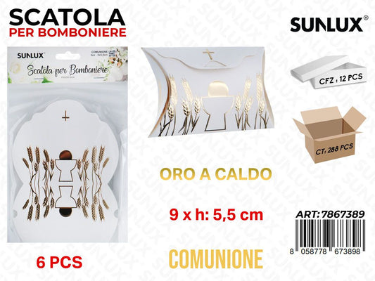 Sunlux Scatola Bomb. Comunione Carta 6PCS 9*5.5CM