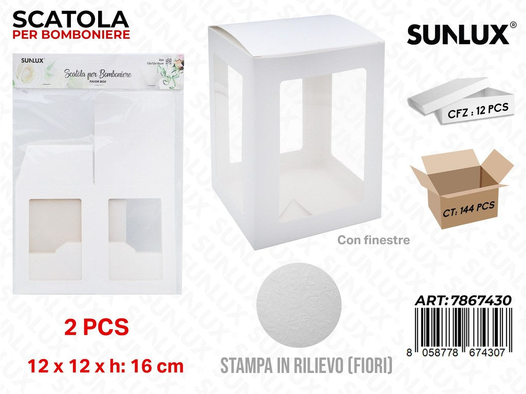 Sunlux Scatola Bomb. c/Finestre 2PCS 12*12*16CM