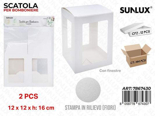 Sunlux Scatola Bomb. c/Finestre 2PCS 12*12*16CM