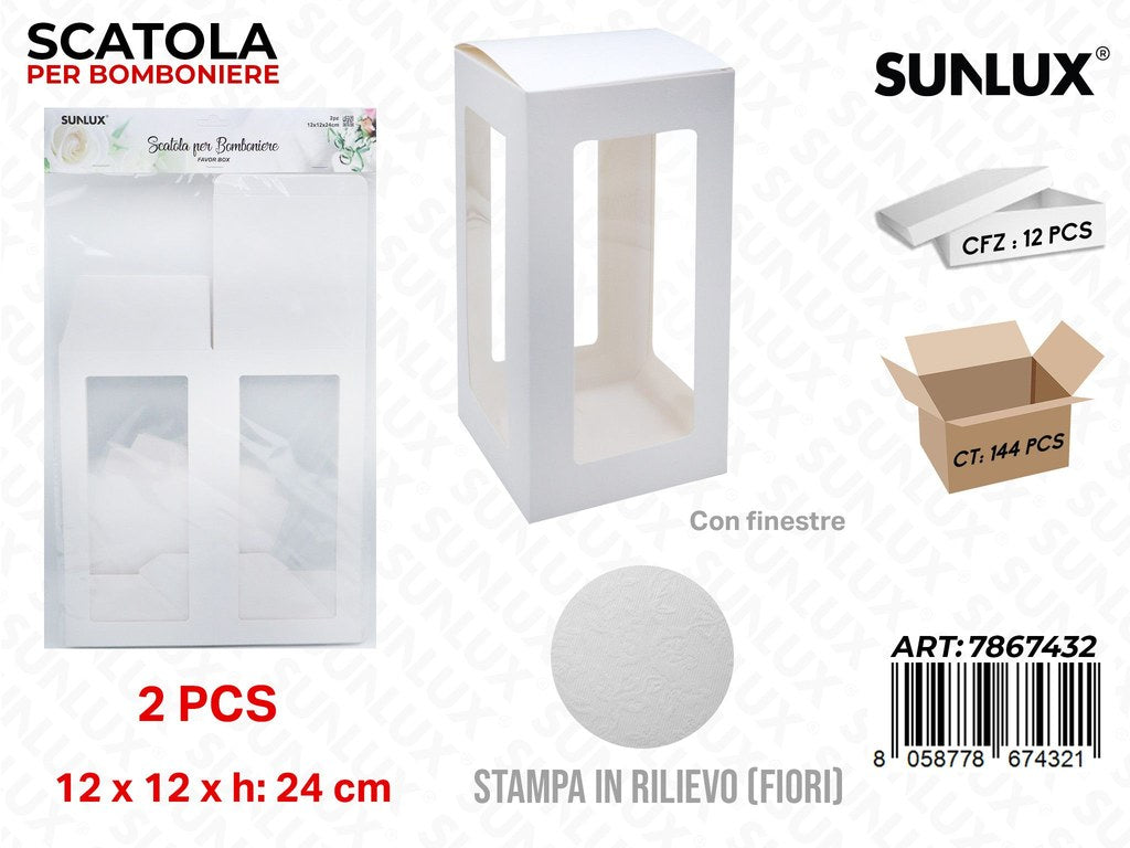 Sunlux Scatola Bomb. c/Finestre 2PCS 12*12*24CM