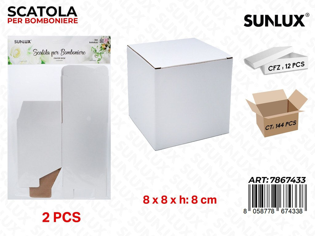 Sunlux Scatola Bomb. Bianco 2PCS 8*8*8CM