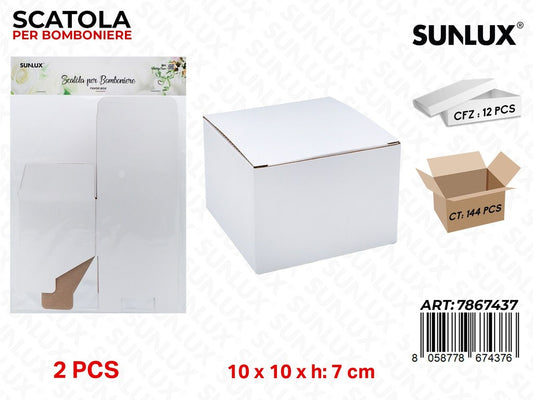 Sunlux Scatola Bomb. Bianco 2PCS 10*10*7CM