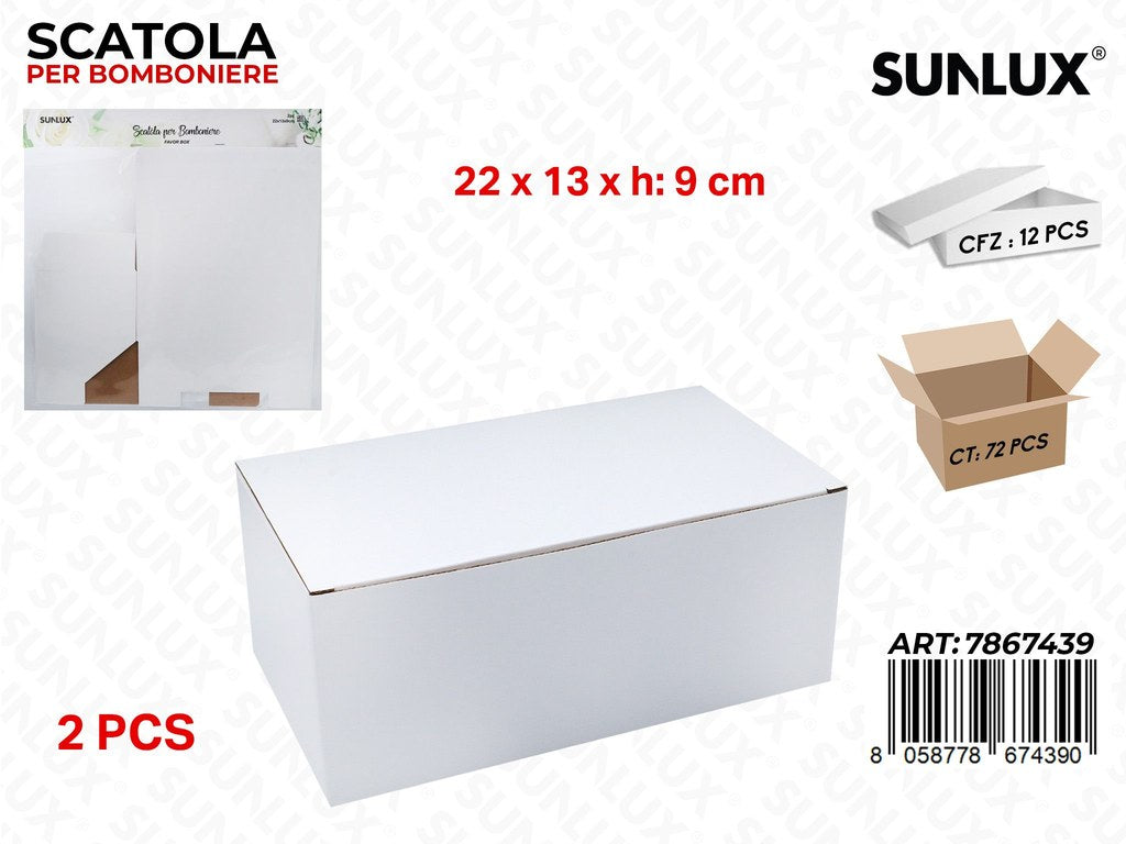 Sunlux Scatola Bomb. Bianco 2PCS 22*13*9CM