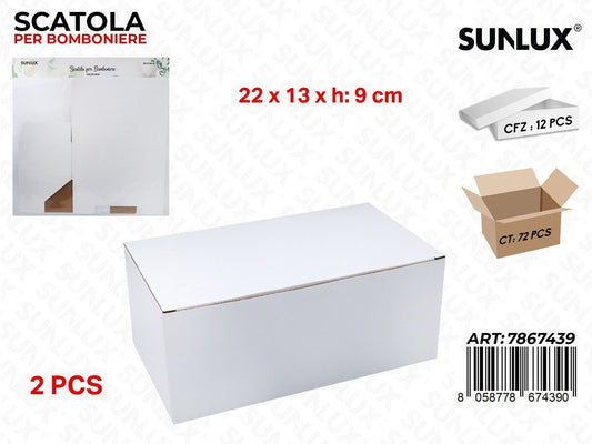 Sunlux Scatola Bomb. Bianco 2PCS 22*13*9CM
